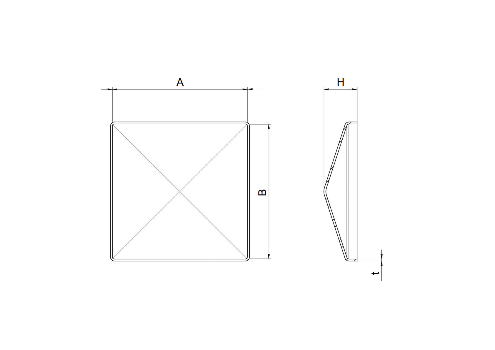 End Cap for Post 50x50mm, AISI 304, K320