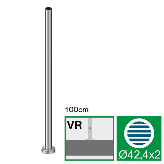 Stainless steel pole, VK-straight AISI304, D42,4/H