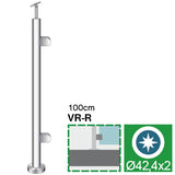 Stainless steel pole, VK-straight, right AISI304,