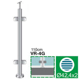 Baluster post inox AISI304, D42,4x2/4xmodel22/H110
