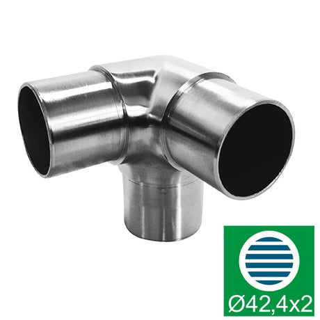 Direct flush angle AISI316, D42,4x2mm/90°
