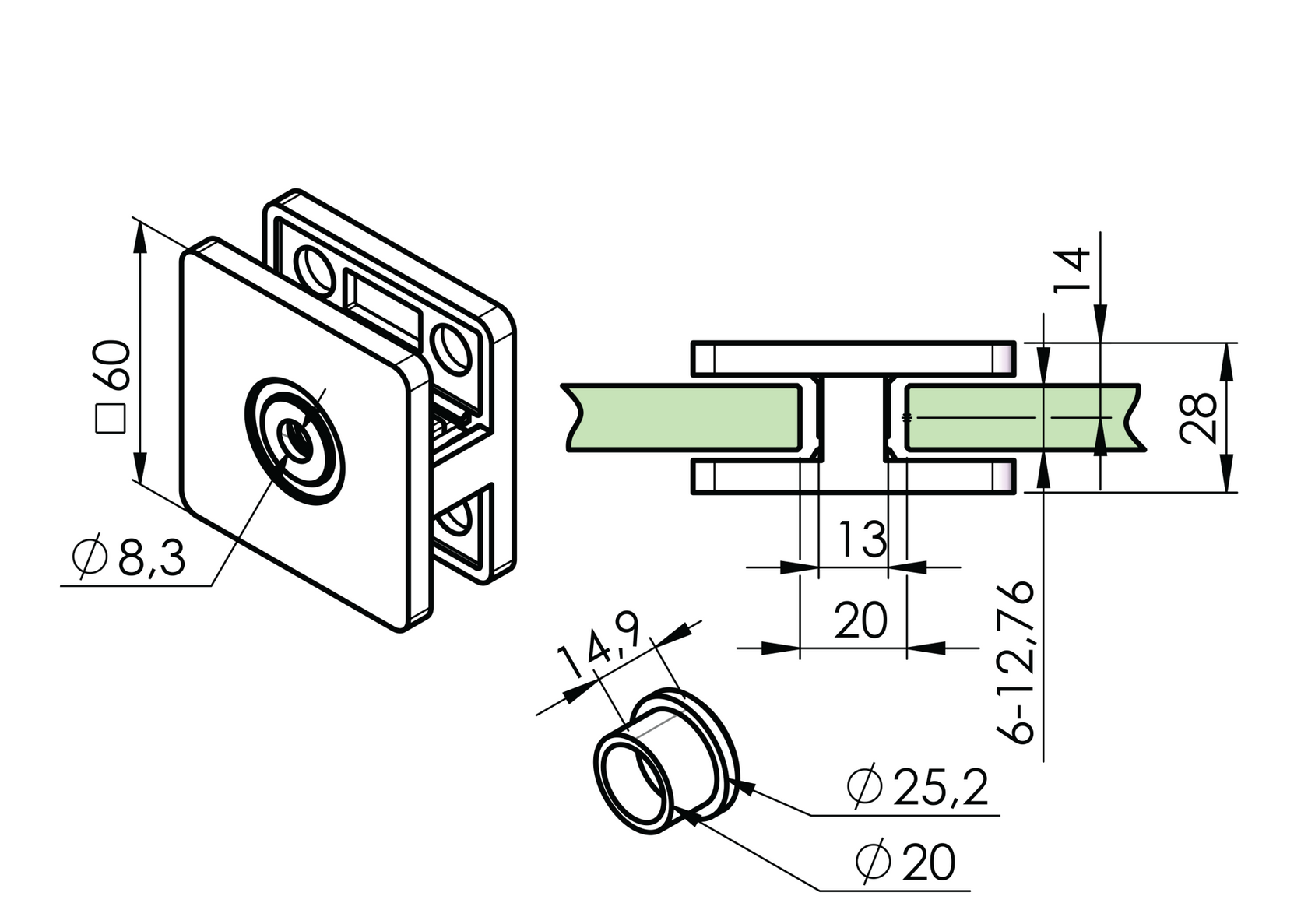 Glass clamp