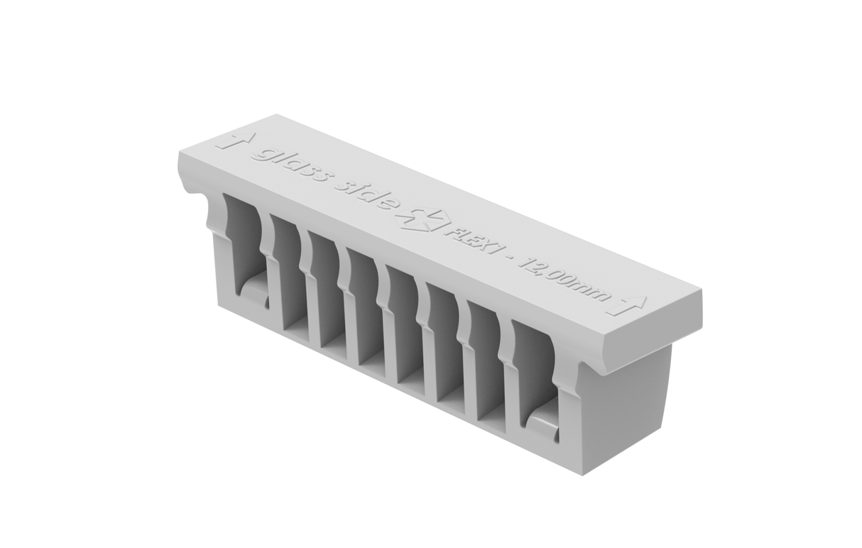 Set for adjustable glass fastening - excenter