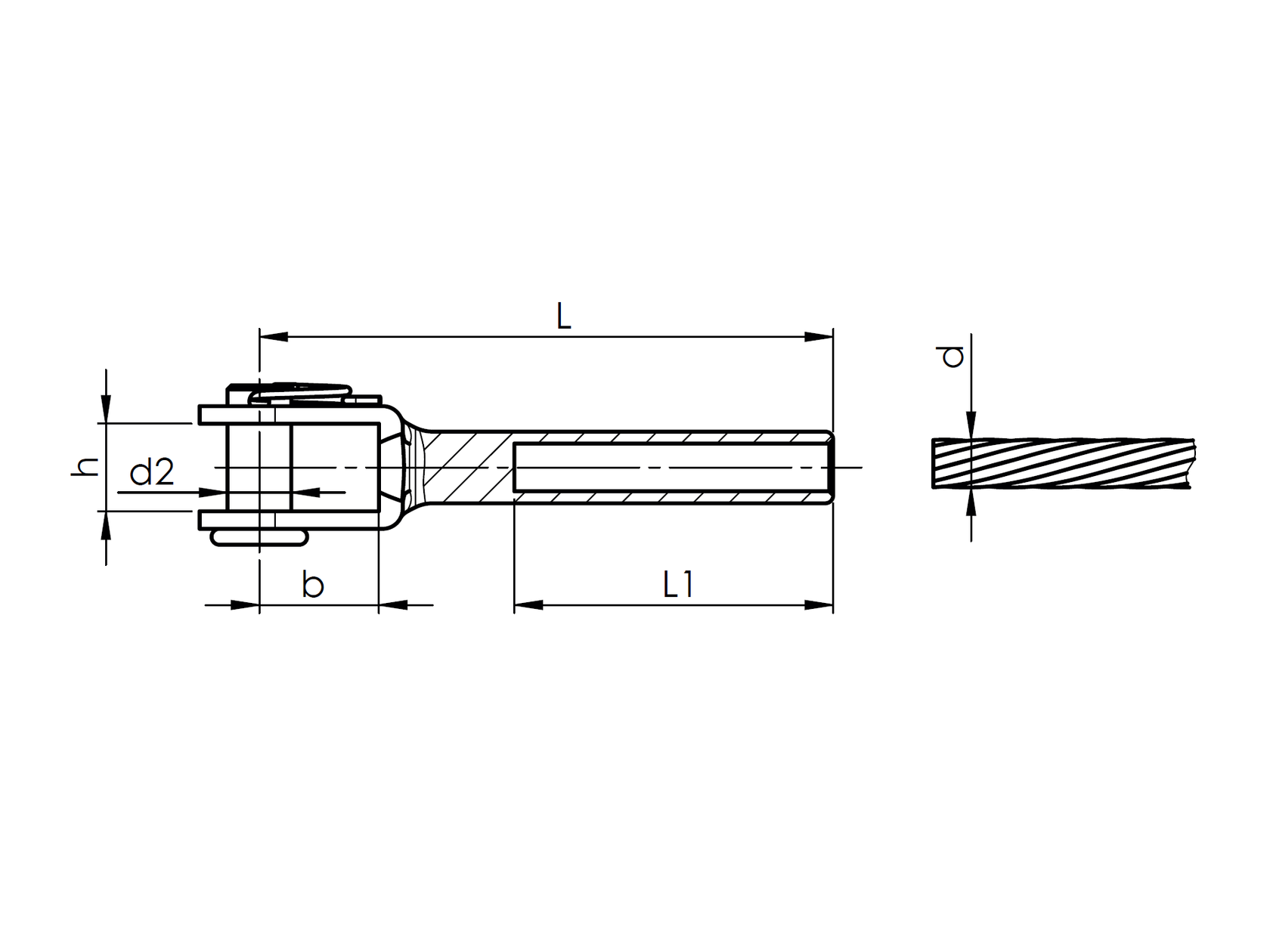 Inox cable clamp AISI316, d5mm