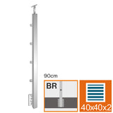 Stainless steel pole JP, side anchoring, straight
