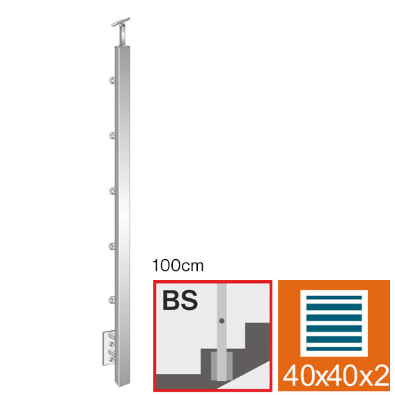 Stainless steel pole JP, BK-stairs AISI304, 40x40x