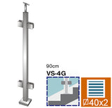 Stainless steel pole, AISI304, 40x40x2/4xmodel22/H