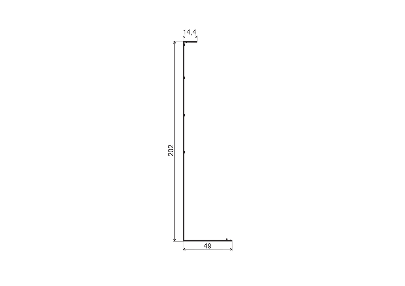 Cover for side anchoring  glass system AL, elox, 2