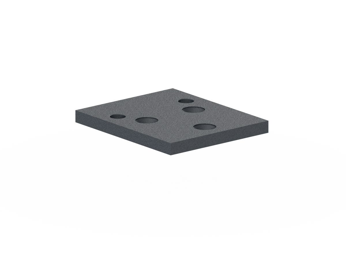 Aluminium-Ankerplatte für Pfosten 56x 60 - Anthrazit RAL 7016