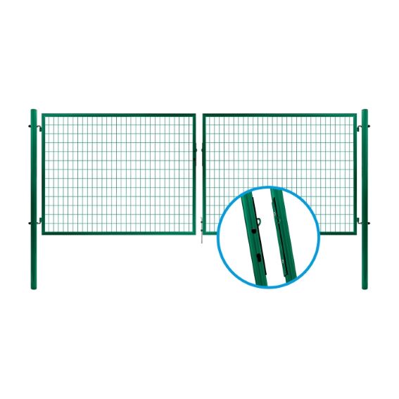 Portail 2x SOLID ZnPVC 3542x1750mm, vert