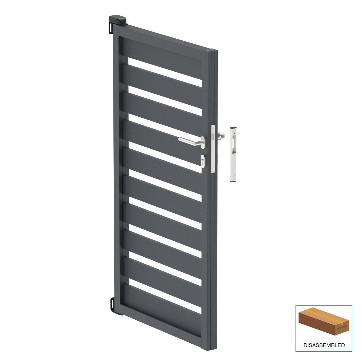 Single-wing aluminium gate 1,025x1,50m with 20x100 R7016 filling - set