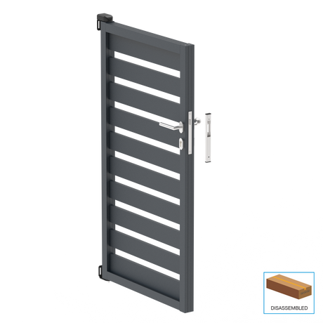 Single-wing aluminium gate 1,025x1,50m with 20x100 R7016 filling - set