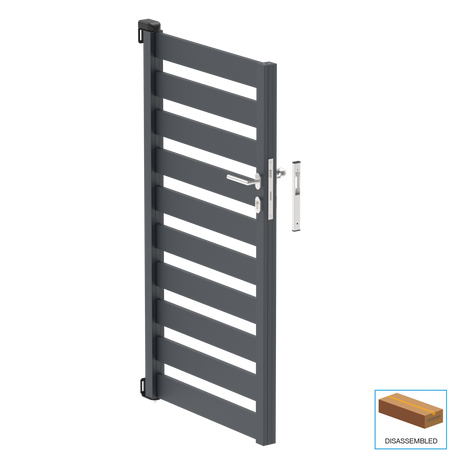 Single-wing aluminium gate 1,025x1,50m with 20x100 R7016 filling - set