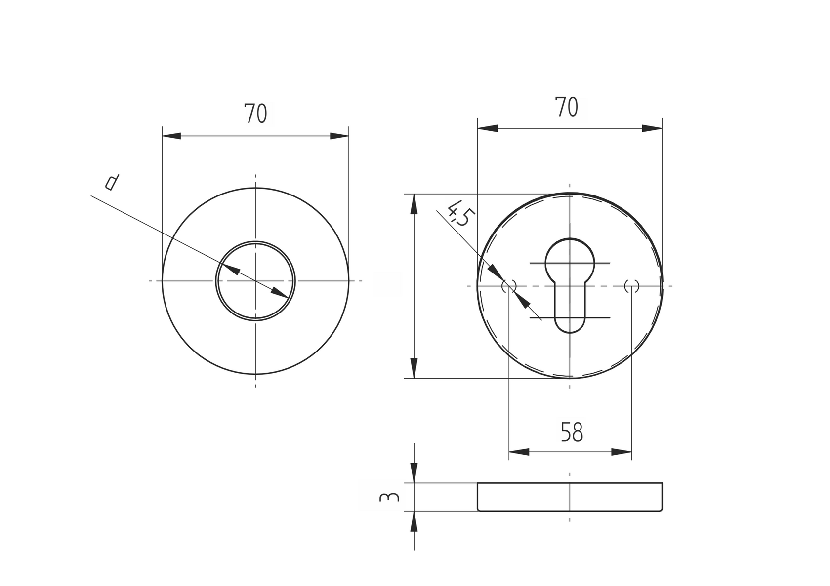 Lock plate - FAB D70, t3mm