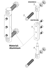 Adjustable hinge for screwing, stainless steel/aluminium