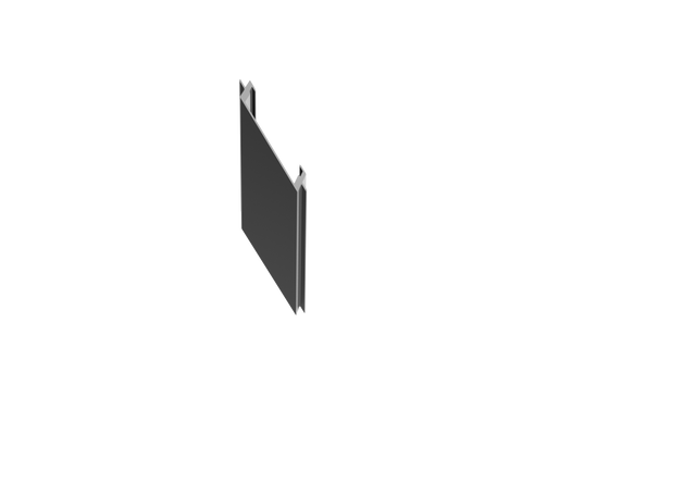 Narrow slanted cover strip for post profiles 20mm R7016