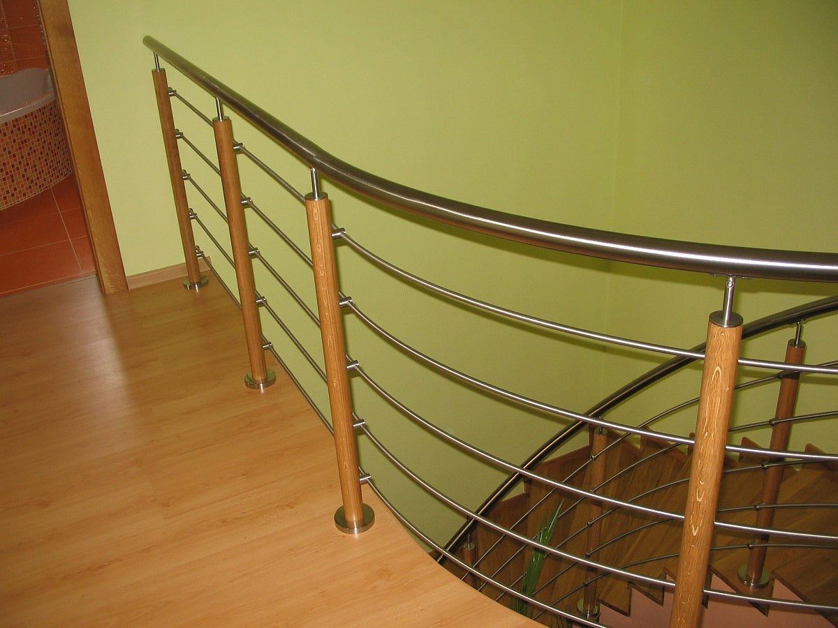 Beech pole D50 AISI304+BEECH, D50/4xd12mm, H900mm