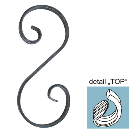 Scroll "S" h280, b110, 12x6mm