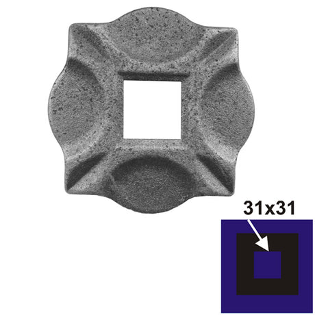 Rosette 100x100, 31x31, t10mm