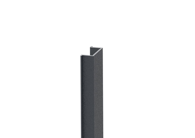 Schmale Abdeckleiste für Pfostenprofile und für U-Adapter des Zaunsystems, 20 x 08 – 2 m – Anthrazit RAL 7016