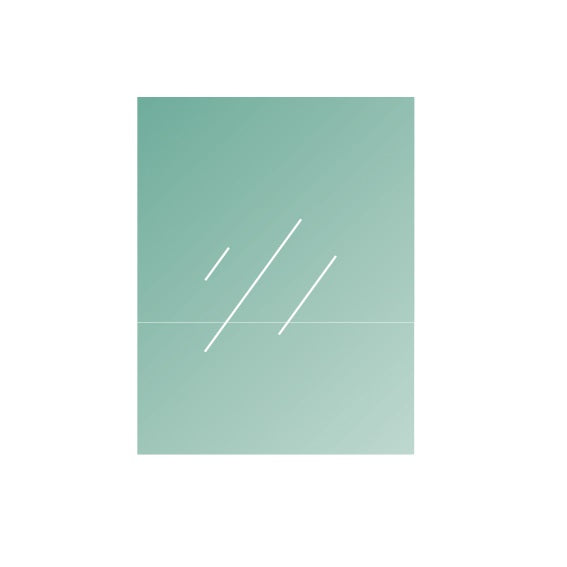 Clear, laminated tempered glass