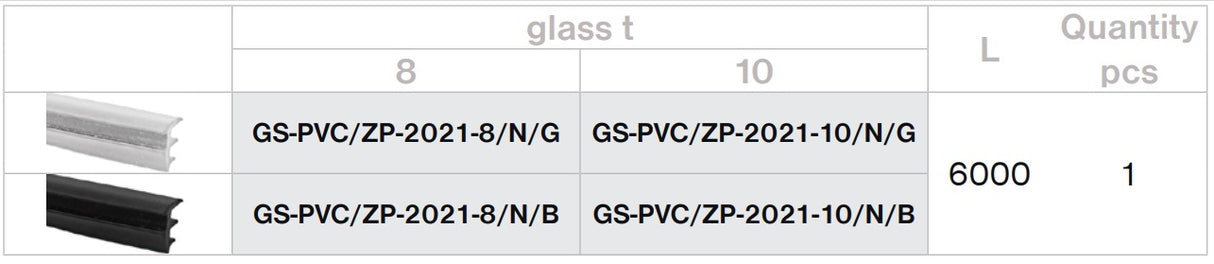 Aluminum profile AL-Elox 20x21mm, L3000