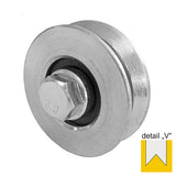 Wheel for sliding gates with V groove INOX, D80mm