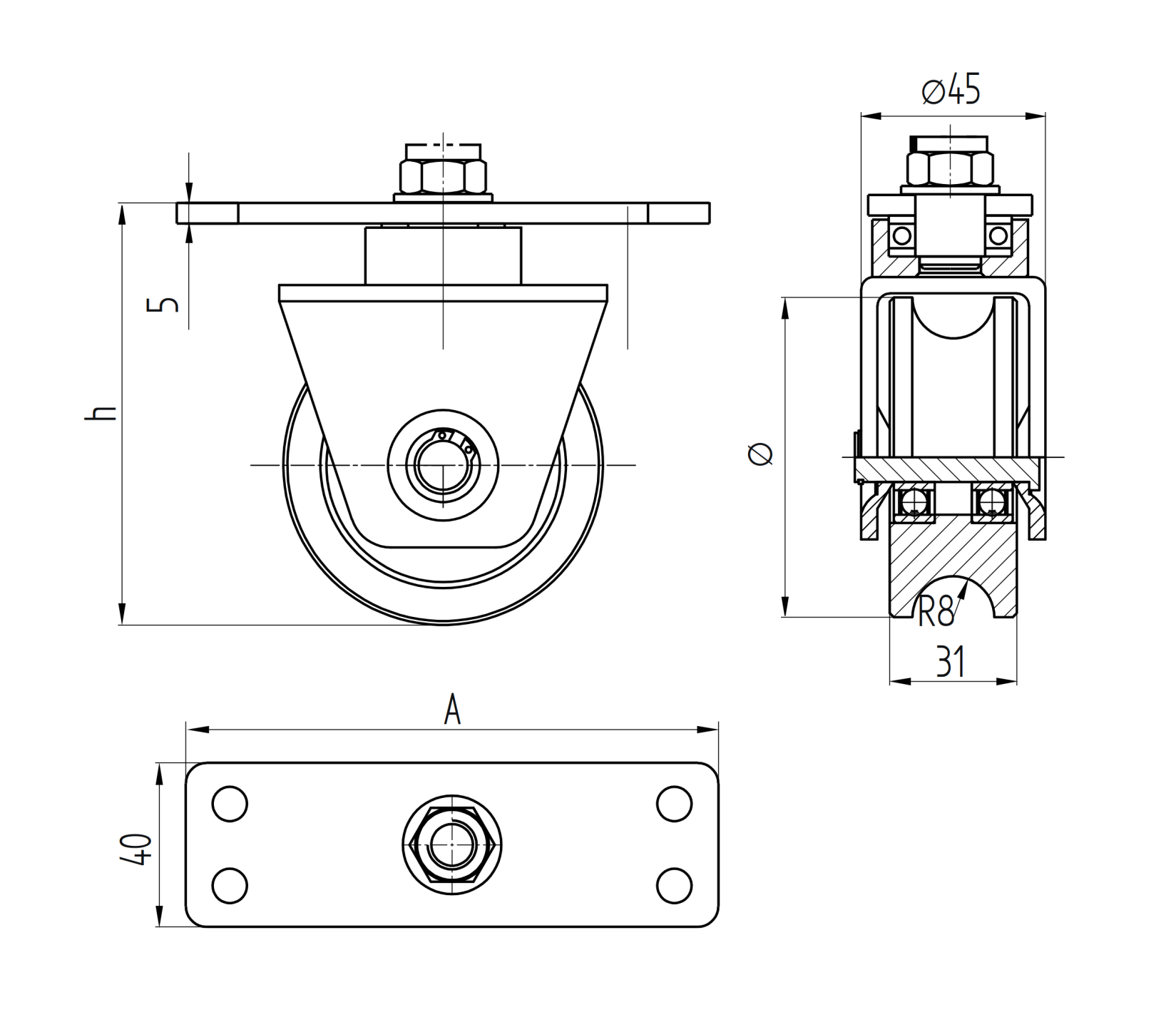 Rotatable wheel -U, D80