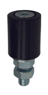 Plastic wheel - white Zn, D30mm, M12, black