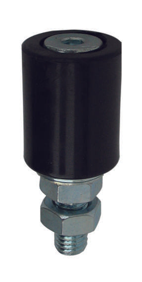 Plastic wheel - white Zn, D30mm, M12, black