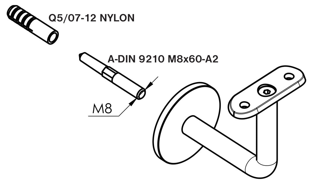 Handrail AISI304, D42,4/L6000mm