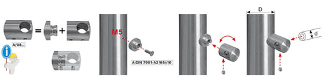 Uchwyt wypelni,przelotowy D12/D42,4mm AISI304, d12