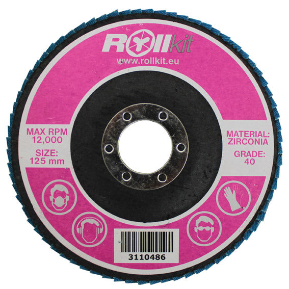 Flap grinding discs for stainless steel, D125, d22,2, t7,25 mm, P