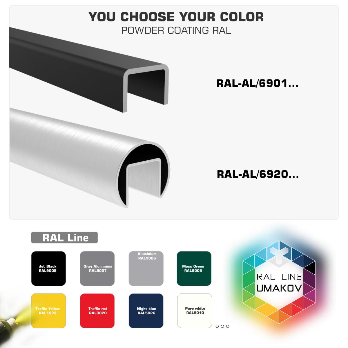 Surface treatment with powder coating.
