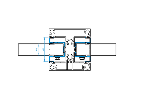 Réduction en aluminium pour poteau de 40 a 20 mm de remplissage, 40 x 26 – 6,0 m – Anthracite RAL 7016
