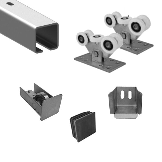Kit pour porte coulissante jusqu'a 4m, Zn, NYLON, 60x60mm