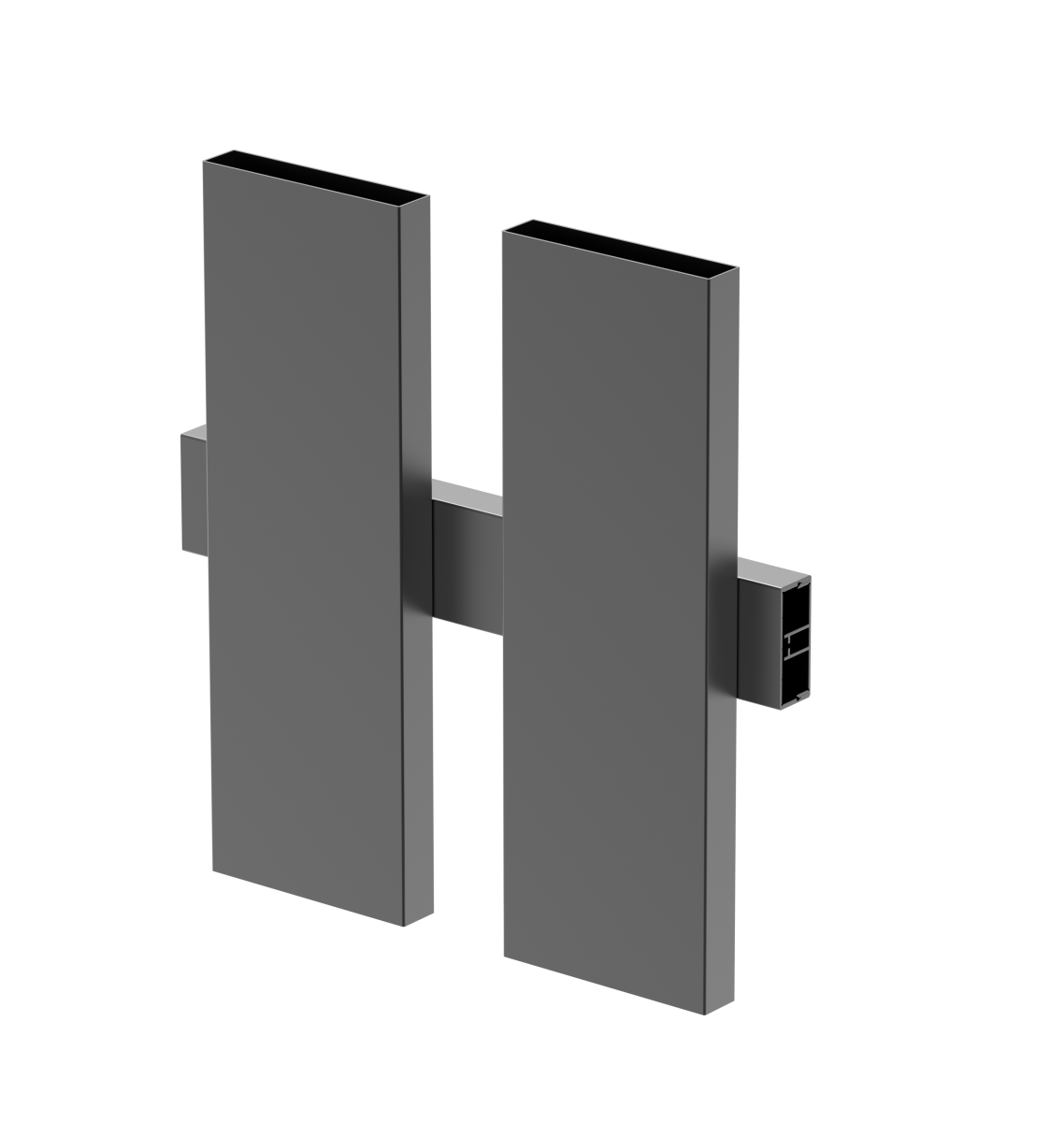 Aluminum U-adapter 45x20-1850mm R7016