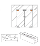 Bottom hinge with pivot to the floor AISI304, 190x70