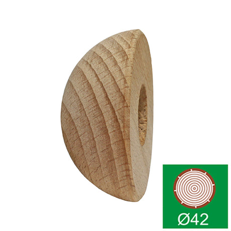 Beech half-ball end cap