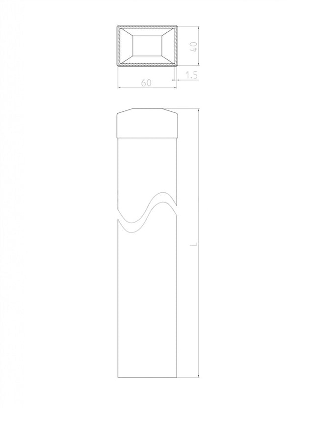 Słupek 60x40mm ZnPVC 1600mm zielony