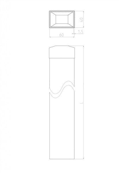 Stĺpik 60x40mm ZnPVC 1800mm antracit
