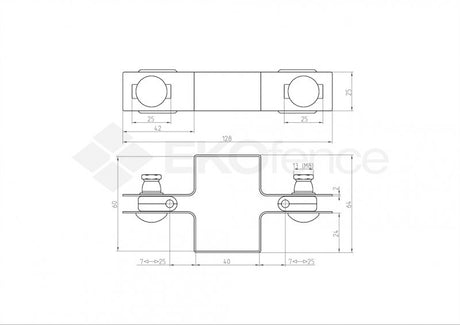 Continuous bracket for post ZnPVC 60x40mm black M