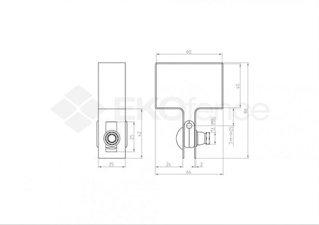 End cap for post ZnPVC 60x40mm black M