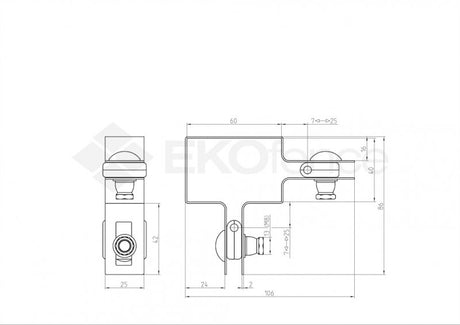 Eckhalterung für Pfosten ZnPVC 60x40mm grün